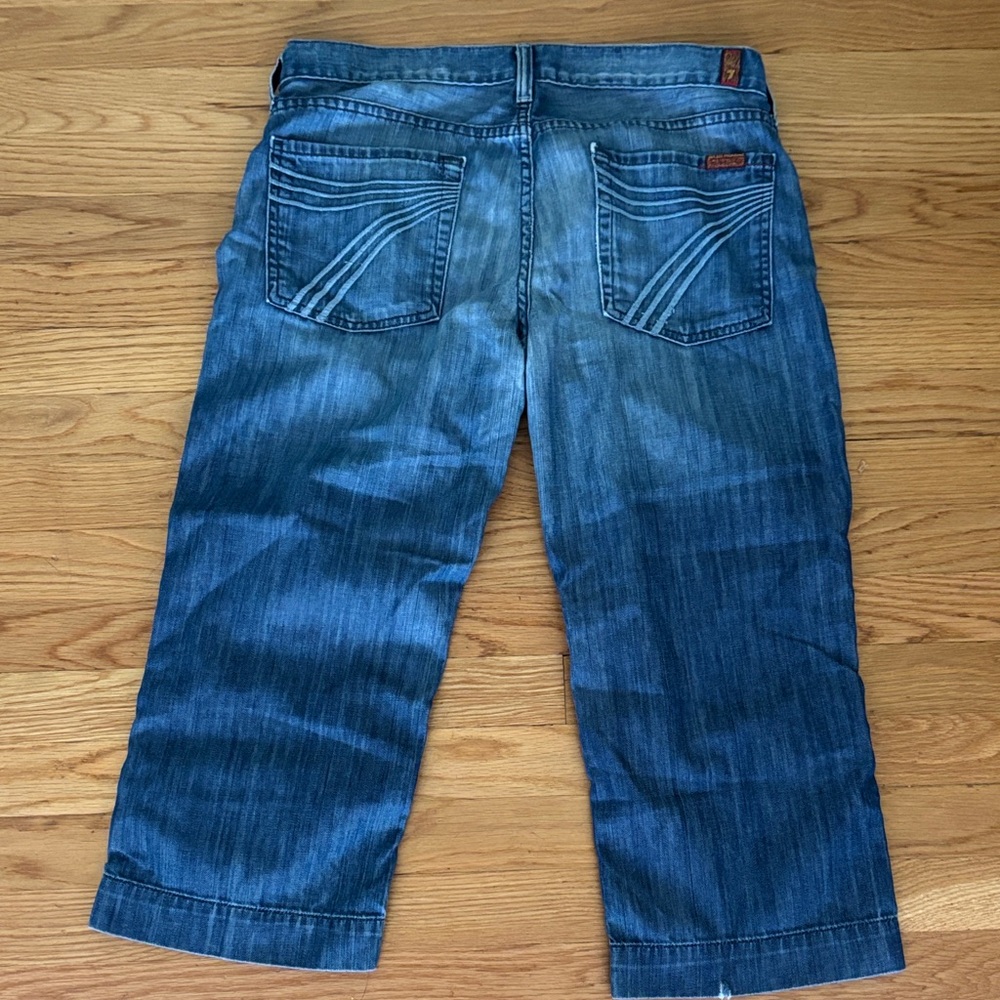 7 For All Mankind Women's Blue Cropped Jeans